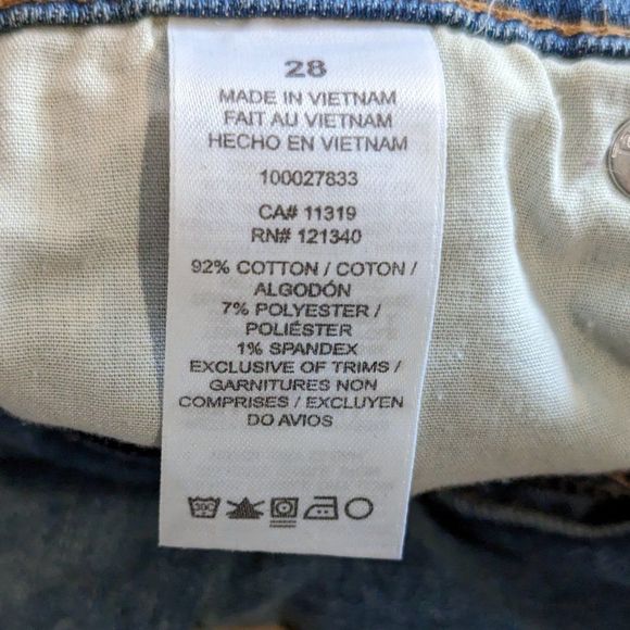 DYNDNM Size 28 Kate Model Jeans with distressed knees and hem Medium Wash - Picture 9 of 10